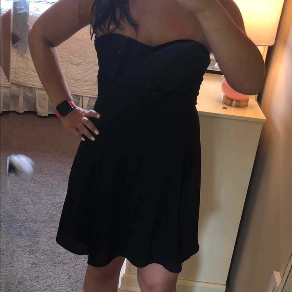 Black strapless dress